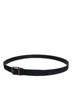 Dolce & Gabbana Black Goat Leather Metal Buckle Classic Belt