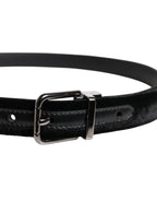 Dolce & Gabbana Black Leather Metal Buckle Classic Belt