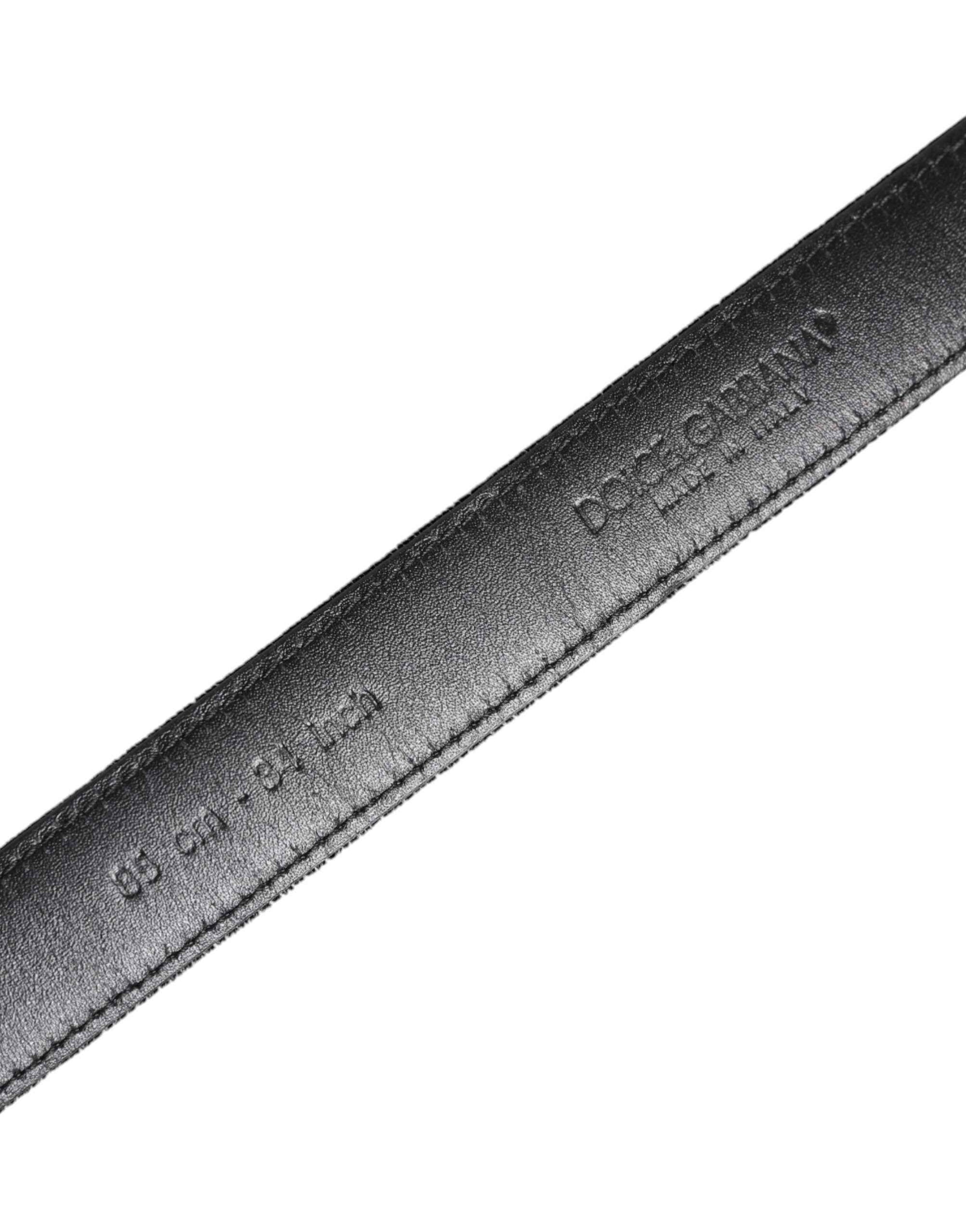 Dolce & Gabbana Black Leather Metal Buckle Classic Belt