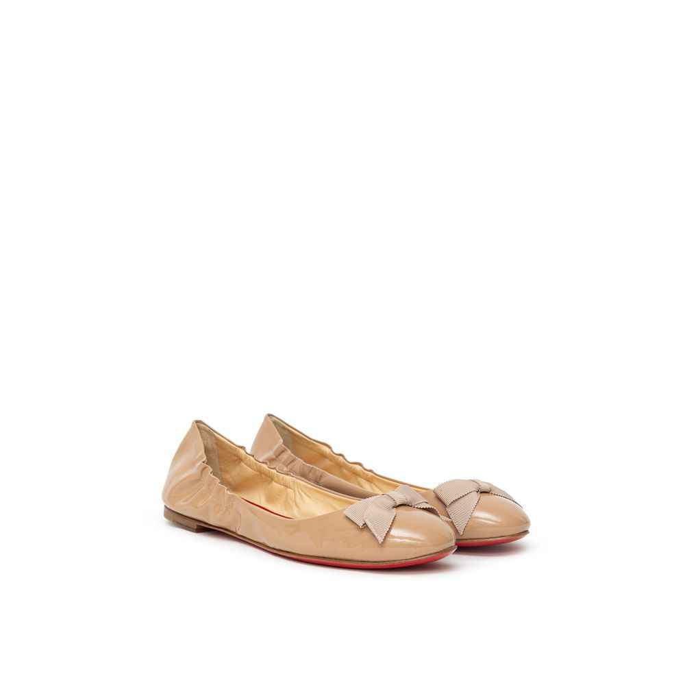 Christian Louboutin Beige Patent Leather Ballet Flat