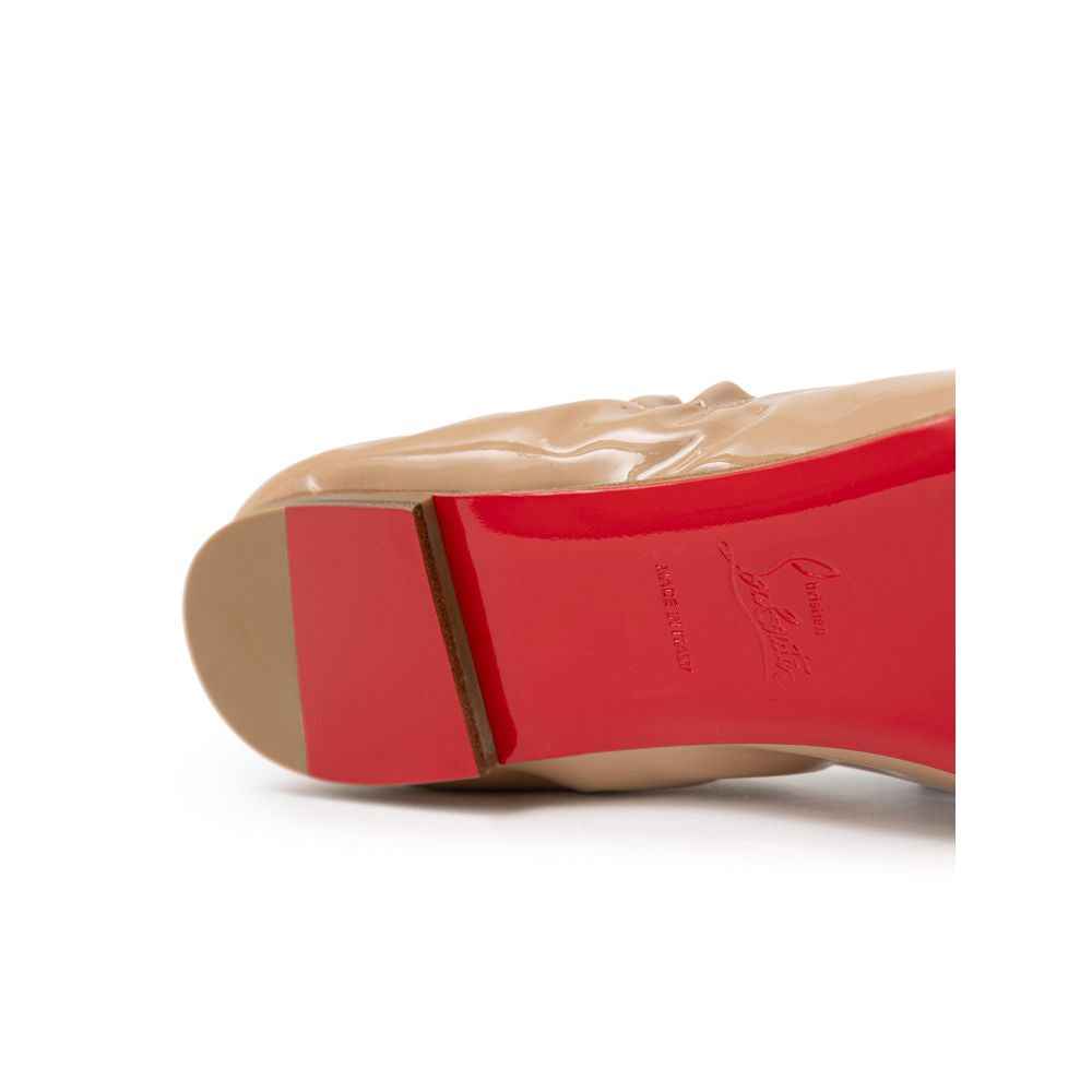 Christian Louboutin Beige Patent Leather Ballet Flat