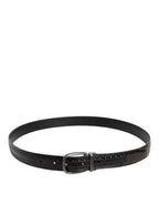 Dolce & Gabbana Black Brown Leather Classic Metal Buckle Belt