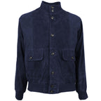 Emilio Romanelli Blue Calfskin Men Bomber Jacket