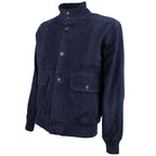 Emilio Romanelli Blue Calfskin Men Bomber Jacket