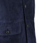 Emilio Romanelli Blue Calfskin Men Bomber Jacket