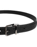Dolce & Gabbana Black Calf Leather Classic Metal Buckle Belt