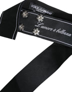 Dolce & Gabbana Black Waist Ribbon Wide Bow Logo Belt