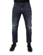 Dolce & Gabbana Blue Cotton Stretch Skinny Men Denim Jeans