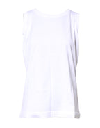 Dolce & Gabbana White Cotton Sleeveless Crew Neck T-shirt