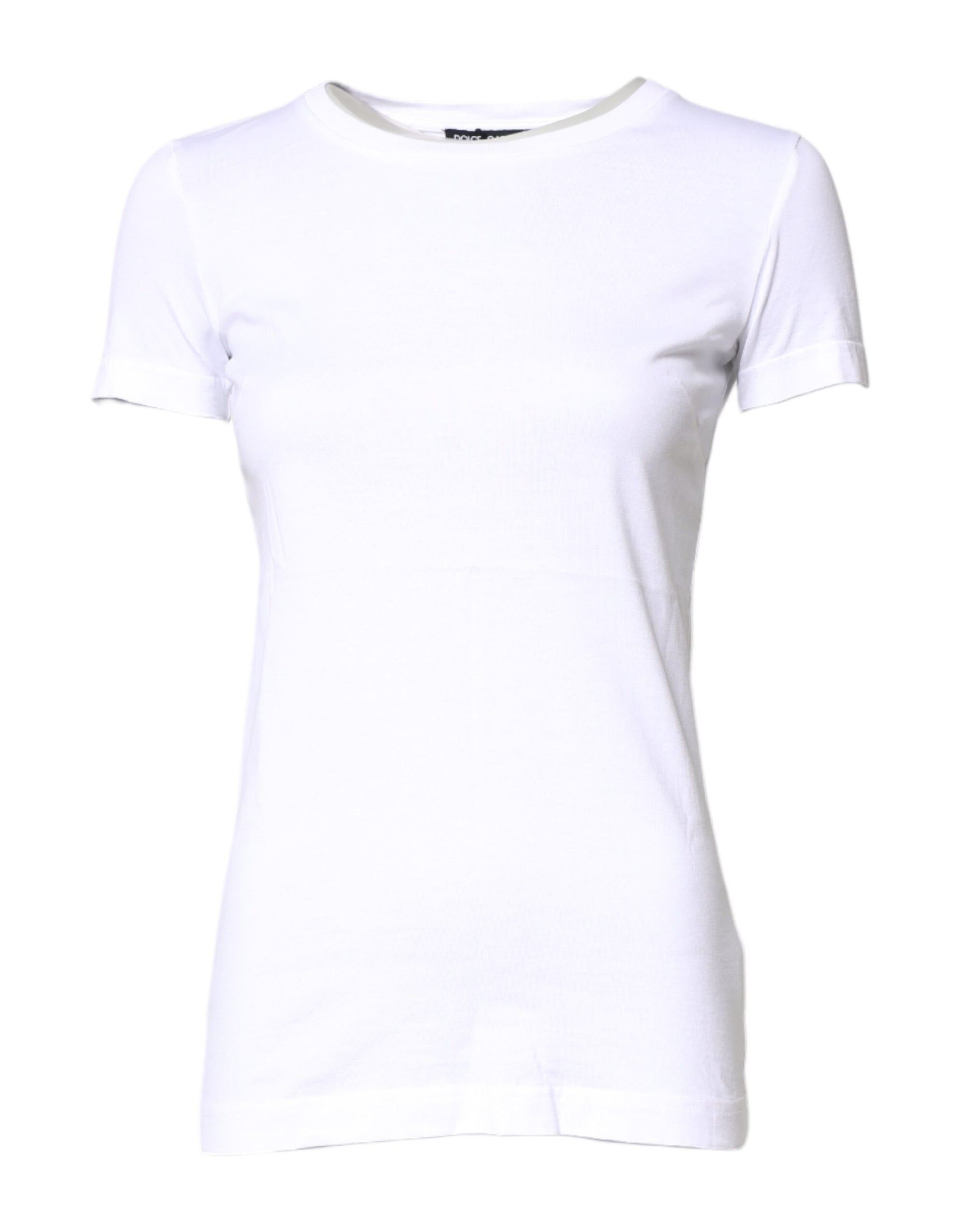 Dolce & Gabbana White Cotton Crew Neck Short Sleeves T-shirt