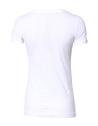 Dolce & Gabbana White Cotton Crew Neck Short Sleeves T-shirt