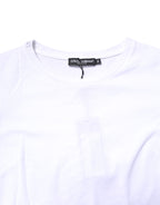 Dolce & Gabbana White Cotton Crew Neck Short Sleeves T-shirt