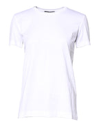 Dolce & Gabbana White Cotton Crew Neck Short Sleeves T-shirt