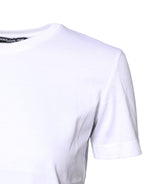 Dolce & Gabbana White Cotton Crew Neck Short Sleeves T-shirt