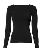 Dolce & Gabbana Black Viscose Long Sleeves Pullover Top