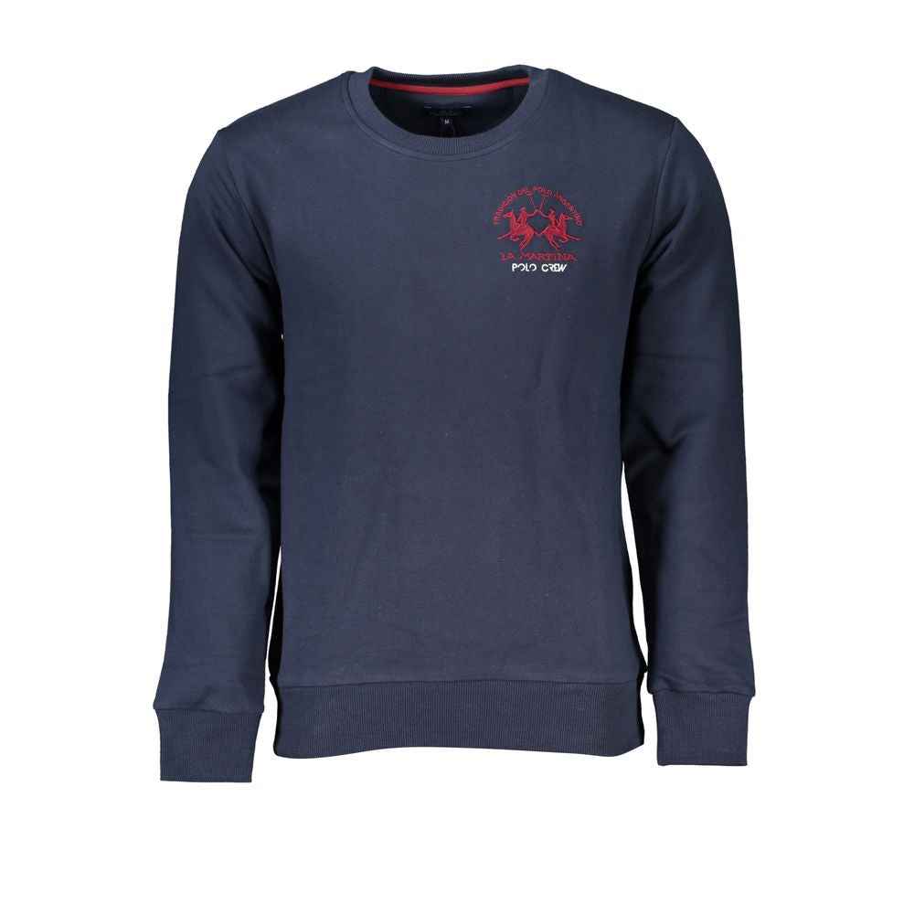 La Martina Blue Cotton Men Sweater