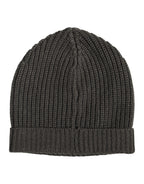 Dolce & Gabbana Dark Gray Cashmere Knit Winter Beanie Hat