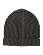 Dolce & Gabbana Dark Gray Cashmere Knit Winter Beanie Hat