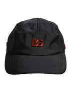 Dolce & Gabbana Black Nylon DG Logo 6 Panels Baseball Cap