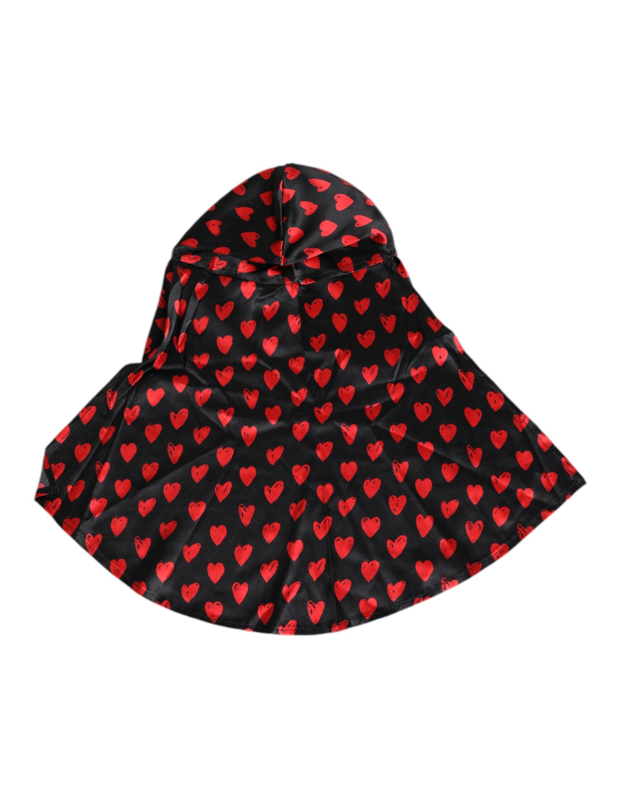 Dolce & Gabbana Black Red Hearts Polyester Hat