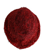 Dolce & Gabbana Red Viscose Tinsel Wide Brim Bucket Hat
