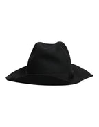 Dolce & Gabbana Black Wide Brim Trilby Fedora Hat