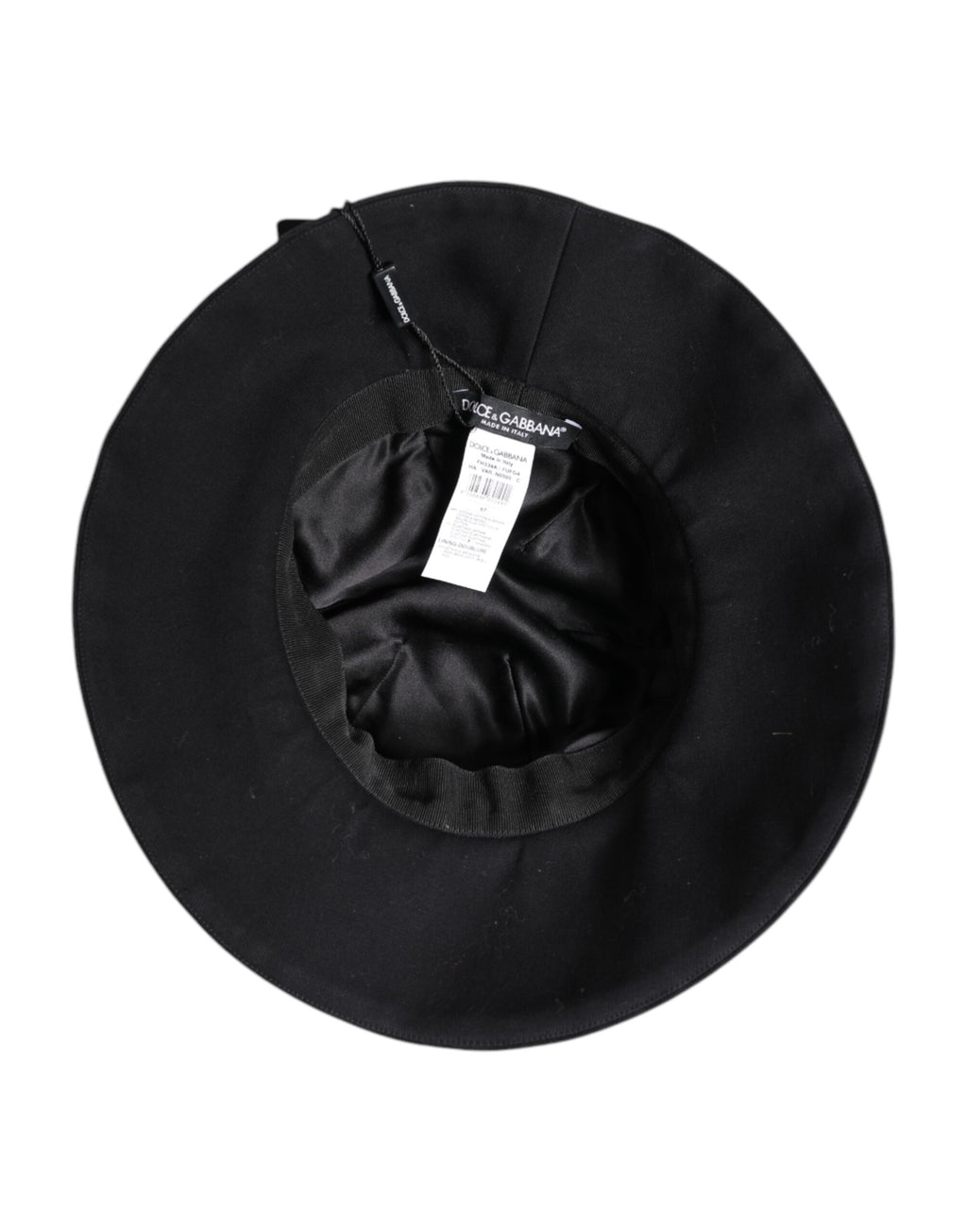 Dolce & Gabbana Black Cotton Wide Brim Bucket Hat