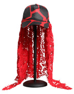 Dolce & Gabbana Red Black Lace Tulle Cotton Baseball Cap