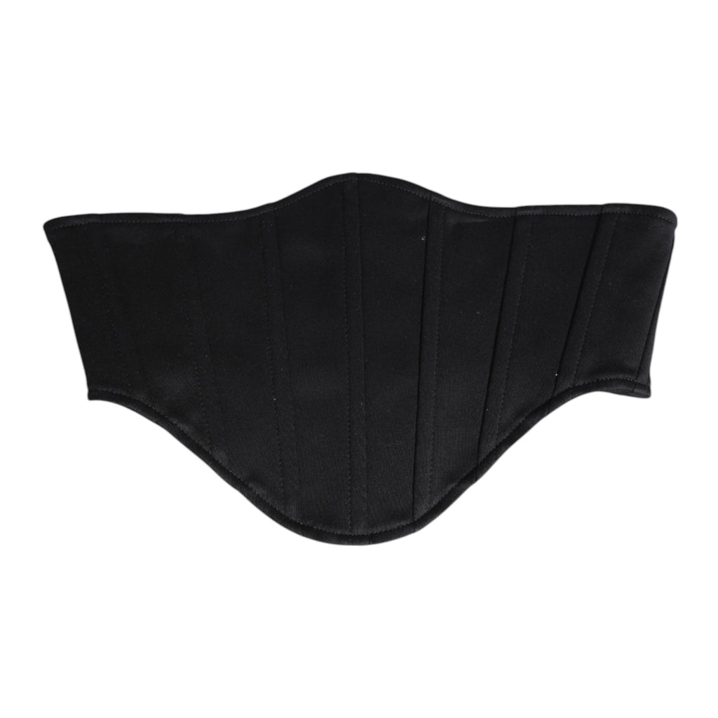 Dolce & Gabbana Black Cotton Waist Tuxedo Belt Cummerbund