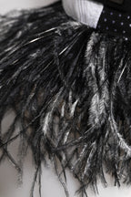 Dolce & Gabbana White Black Polka Dot Feathers Baseball Cap