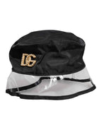 Dolce & Gabbana Black Nylon PVC DG Logo Bucket Hat