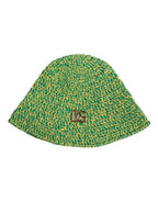 Dolce & Gabbana Green Cotton Crochet DG Logo Bucket Hat