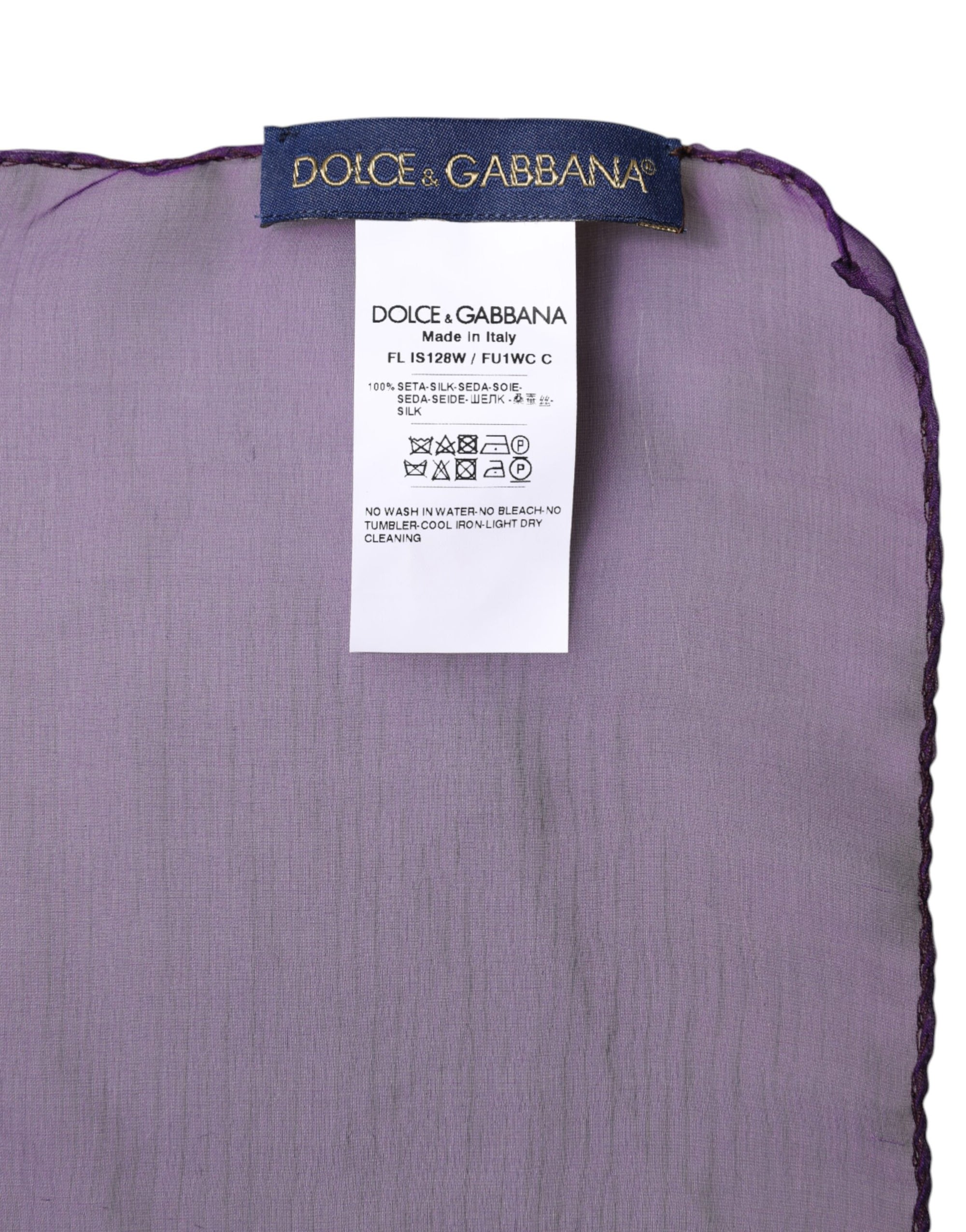Dolce & Gabbana Purple Silk Rectangle Wrap Shawl Scarf
