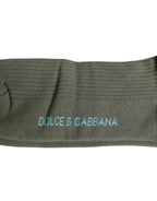 Dolce & Gabbana Gray Cotton DG Bear Mid Calf Socks