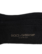 Dolce & Gabbana Black DG Logo Print Over The Calf Socks