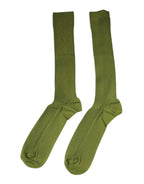 Dolce & Gabbana Green Cotton Logo Over The Calf Socks