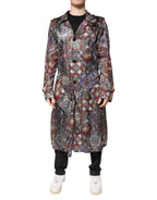 Dolce & Gabbana Multicolor Royal Bee Crown Trench Coat Jacket