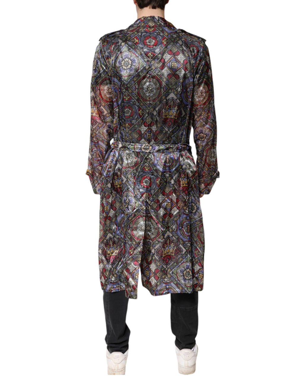 Dolce & Gabbana Multicolor Royal Bee Crown Trench Coat Jacket