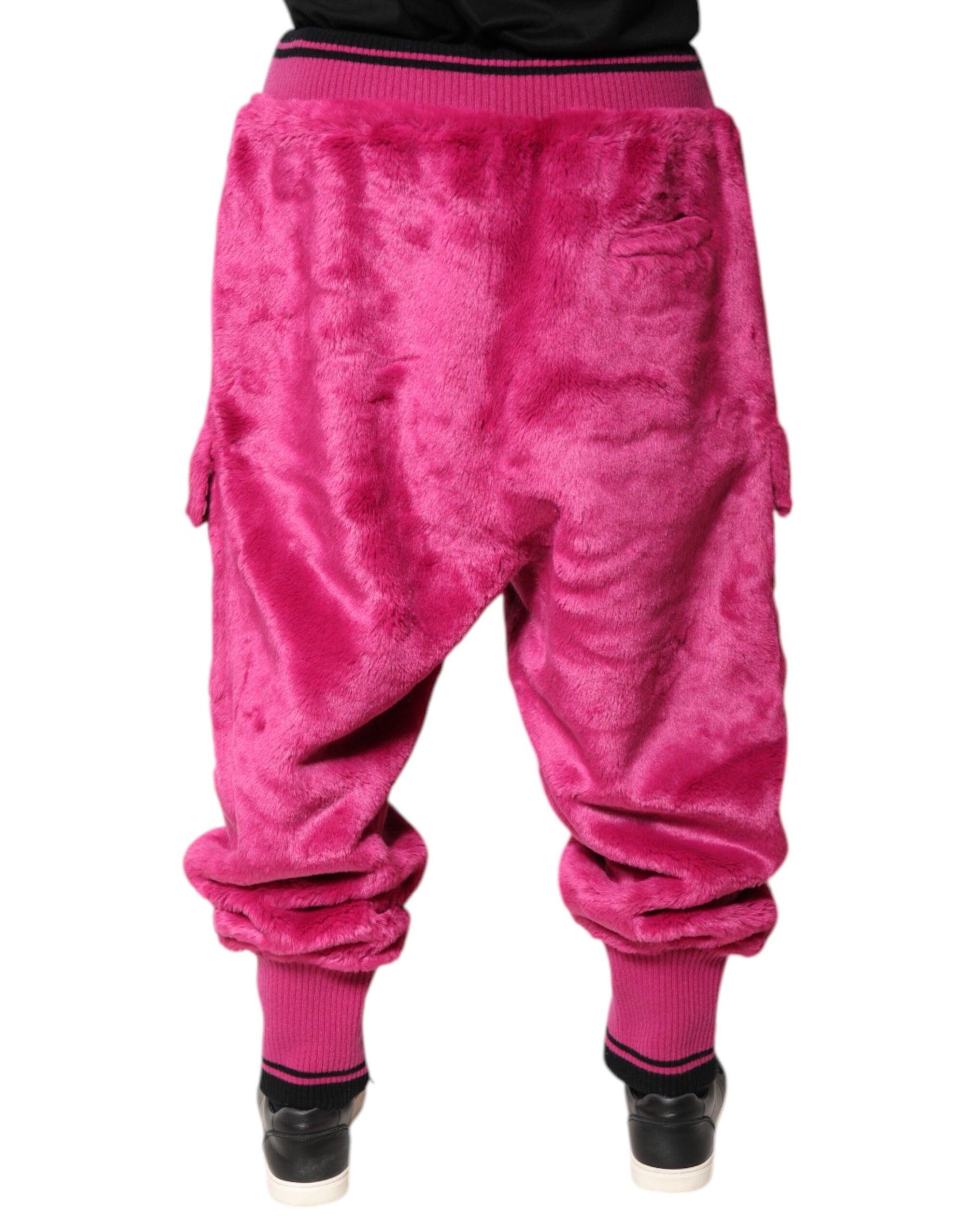 Dolce & Gabbana Pink Acrylic Cargo Jogging Sweatpants Pants