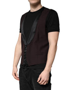 Dolce & Gabbana Maroon Wool Waistcoat Dress Formal Vest