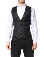 Dolce & Gabbana Black Wool Waistcoat Dress Formal Vest