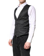 Dolce & Gabbana Black Wool Waistcoat Dress Formal Vest