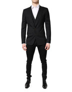 Dolce & Gabbana Black Single Breasted Formal Blazer with Vest
