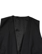 Dolce & Gabbana Black Single Breasted Formal Blazer with Vest