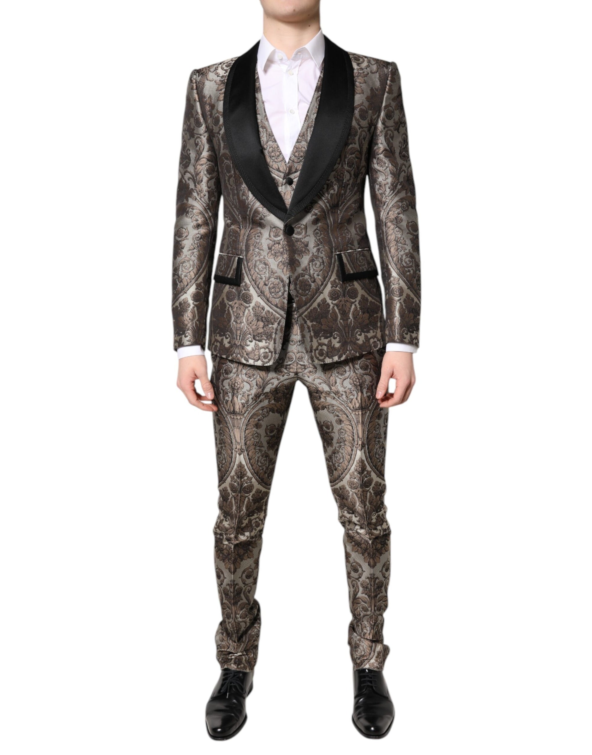 Dolce & Gabbana Multicolor Jacquard Single Breasted 3 Piece Suit