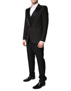 Dolce & Gabbana Black Single Breasted Formal 3 Piece Suit