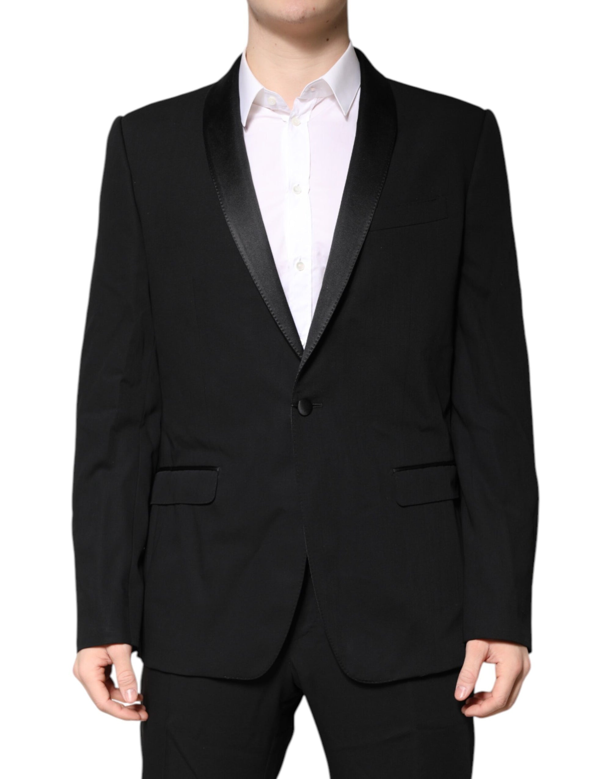 Dolce & Gabbana Black Wool Single Breasted 2 Piece Suit