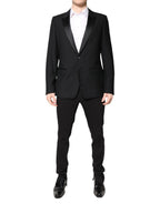Dolce & Gabbana Black Wool Single Breasted 2 Piece Suit