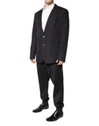 Dolce & Gabbana Black Cotton Single Breasted 2 Piece Suit