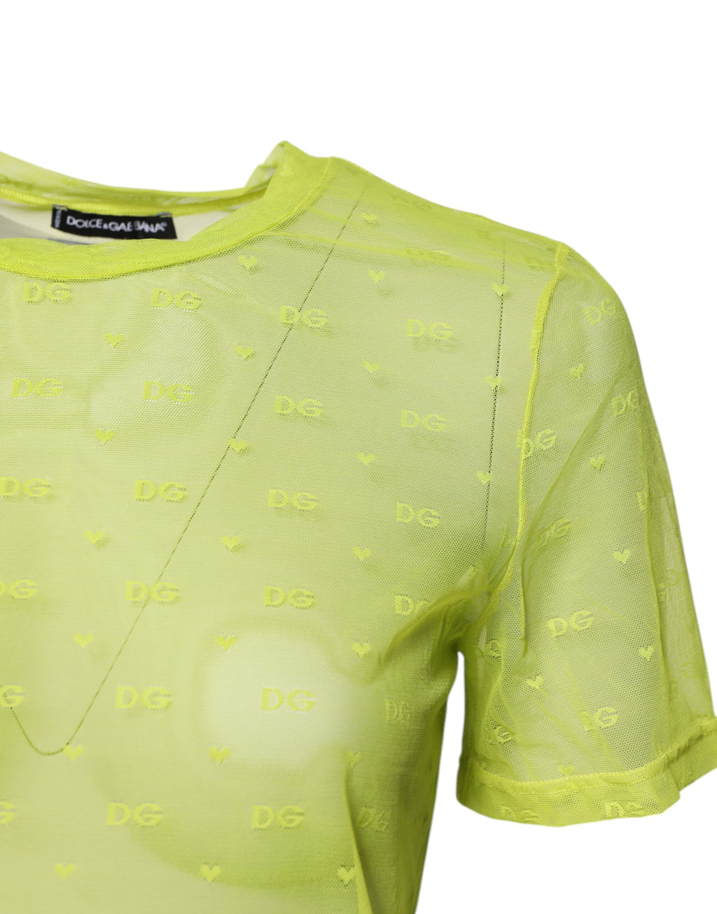 Dolce & Gabbana Green Nylon See Through Women Short Sleeves Top